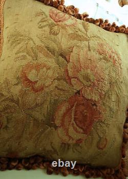 17 Antique Vtg. Shabby Chic Reproduction Handmade Rare French Aubusson Pillow