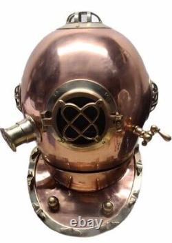 18 Diving Helmet Navy Deep Sea Vintage Divers Helmet Replica with Wood Stand