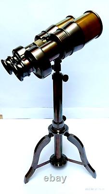 1920' Century Nautical Replica Brass Victorian Binoculars Antique Brass Tripod
