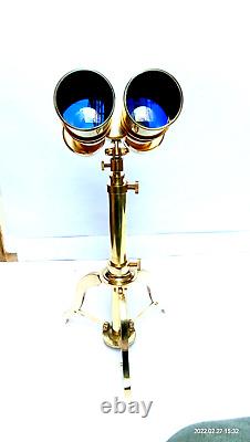 1920' Century Nautical Replica Brass Victorian Binoculars Antique Brass Tripod