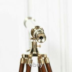 39 Inch Brass Vintage Golden Finish Nautical Telescope With Tripod Stand Decor