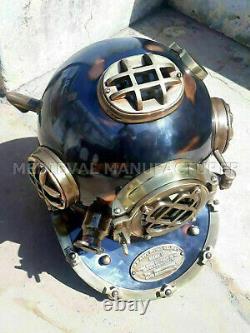 Antique 18 Diving Divers Helmet Vintage Boston Mark V U. S Navy Deep Sea Replica