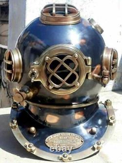 Antique 18 Diving Vintage Boston Mark V U. S Navy Deep Sea Divers Helmet Replica