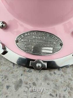 Antique 18 Diving Vintage U. S Navy Boston Mark V Diving Helmet Replica, pink