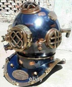 Antique 18 Vintage Boston Mark V U. S Navy Deep Sea Diving Divers Helmet Replica