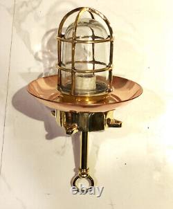 Antique Ceiling Decor Brass Replica Nautical Hanging Light With Copper Shade