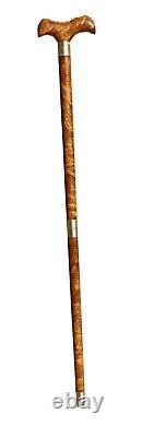 Antique Goldenrod Wooden Walking Stick 36 Premium Classic Long Head Walking