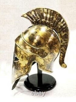 Antique Medieval Armor King Leonidas Helmet Spartan 300 Roman With Stand Replica