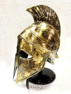 Antique Medieval Armor King Leonidas Helmet Spartan 300 Roman With Stand Replica