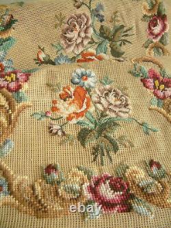 Antique Reproduction Preworked Needlepoint Canvas Sets Beautiful Roses