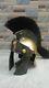 Antique Roman Medieval Reenact Helmet Withblack Plume Vintage Greeco Replica