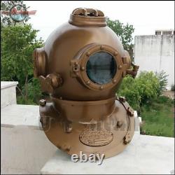 Antique Solid Steel US Navy Mark V Diving Divers Helmet Deep Sea Vintage Replica