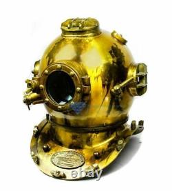 Antique Style Brass U. S Navy Mark V Scuba Diving Divers Helmet Vintage Replica