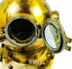 Antique Style Brass US Navy Mark V Scuba Diving Divers helmet Vintage Replica