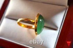 Antique Vintage 6Ct Oval Cut Natural Green Jade Wedding Ring Sterling Silver 925