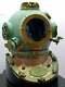 Antique Vintage Anchor Engineer Diving Divers Helmet With Wooden Base Replica