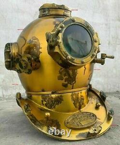 Antique Vintage Divers Helmet 18 Diving Marine US Navy Mark V Deep Sea Replica