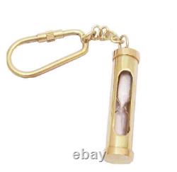 Antique vintage brass sand timer replica nautical hourglass key chain lot of 100