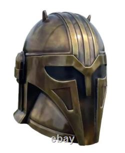 Boba Fett Helmet Mandalorian Blacksmith Star Wars Helmet Antique Brass Halloween