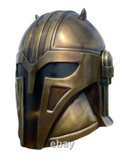 Boba Fett Helmet Mandalorian Blacksmith Star Wars Helmet Antique Brass Halloween