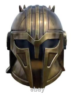 Boba Fett Helmet Mandalorian Blacksmith Star Wars Helmet Antique Brass Halloween