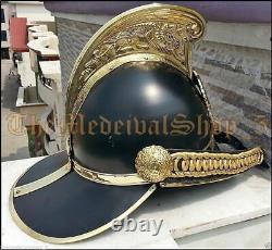 Brass Fireman Helmet Black Replica Armour Wearable Helmet Vintage Antique GIFT