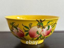 Chinese Qing Dynasty Yongzheng Mark Bowl Vintage Reproduction W 15.4cm