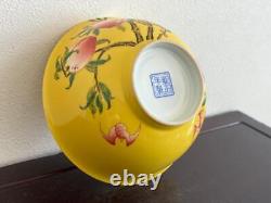 Chinese Qing Dynasty Yongzheng Mark Bowl Vintage Reproduction W 15.4cm