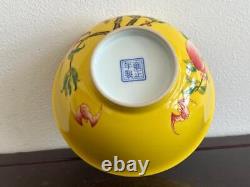 Chinese Qing Dynasty Yongzheng Mark Bowl Vintage Reproduction W 15.4cm