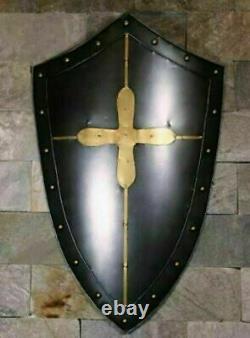 Halloween 32'' LARGE europian vintage medieval Antique Knight Shield Steel SCA