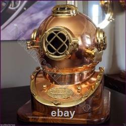 Marine Sea Scuba Navy Style Replica Polished Brass and Copper Diving Helmet Gift