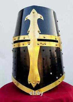 Medieval Antique Black Templar Knight Warrior Armor 18 G helmet Vintage Replica