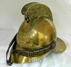 NSW Brass Fireman Helmet Antique Halloween Collectibles Fighter French Helmet