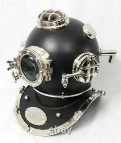 Nautical Black Diving Helmet Scuba Style US Navy Mark V Antique Vintage Helmet