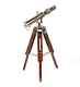 Nautical Brass & Antique Telescope Magnifier Opticals Lens With Wooden Tripod