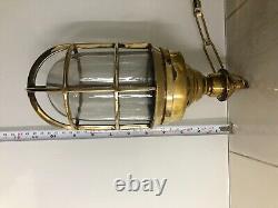 Nautical Chandelier Antique Replica Brass Vintage Marine Hanging Light Fixture