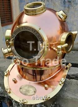 Nautical Vintage Sea Marine Diver Replica Diving Helmet Brass Steel handmade