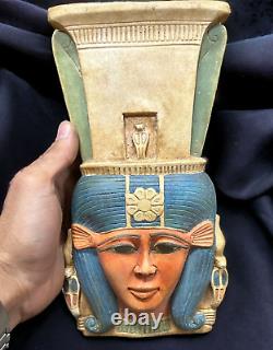 RARE ANCIENT EGYPTIAN ANTIQUES Mask Goddess Of Heaven Hathor Pharaonic Egypt BC