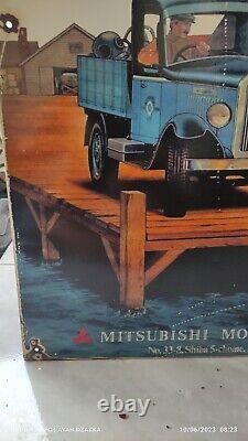 RARE Antique Vintage 1936 Mitsubishi TD-35 Advertising Car Truck Sign Gas Oil