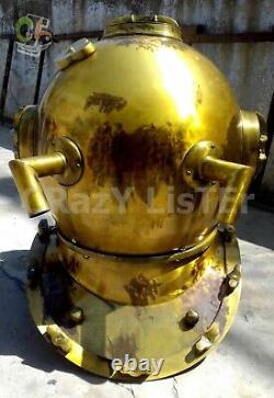 Real Antique Diving Helmet 18 Inch US Navy Mark V Vintage Divers Helmet Replica