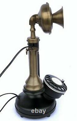 Replica Antique Vintage Style Rotary Dial Candlestick Working Desk Telephone