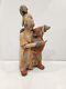 Reproduction  Of Antique Painted Mayan Figurine -terracotta 2 Men Embracing