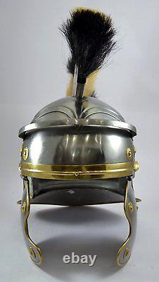 Roman Centurion helmet with Black Plume Antique Replica Vintage Roman helmet