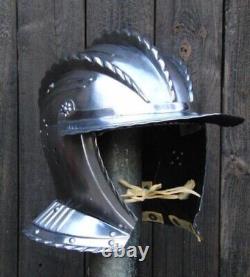 Steel Armet Closed Helmet Medieval Armet Helmet Reenactment Viking Replica