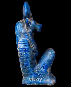 Unique Replica of Egyptian Antique Sekhmet Seated Blue Statue Goddess of War