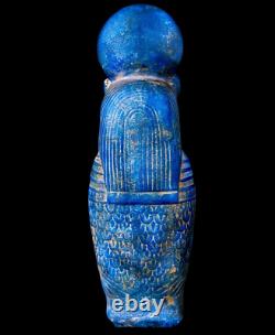 Unique Replica of Egyptian Antique Sekhmet Seated Blue Statue Goddess of War