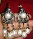 Vintage Antique Pave Rose Cut Diamond 2.16ct Pearl Earrings Reproduction Jewelry
