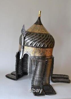 Vintage Antique Arabic Turban Mongol Helmet Knight Museum Replica H1W