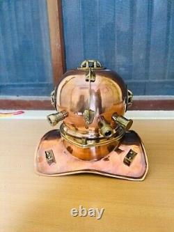 Vintage Antique Decorative Copper Brass Replica Deep Sea Divers Diving Helmet