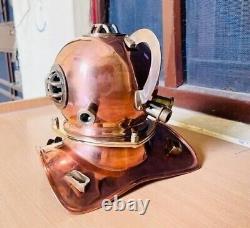 Vintage Antique Decorative Copper Brass Replica Deep Sea Divers Diving Helmet